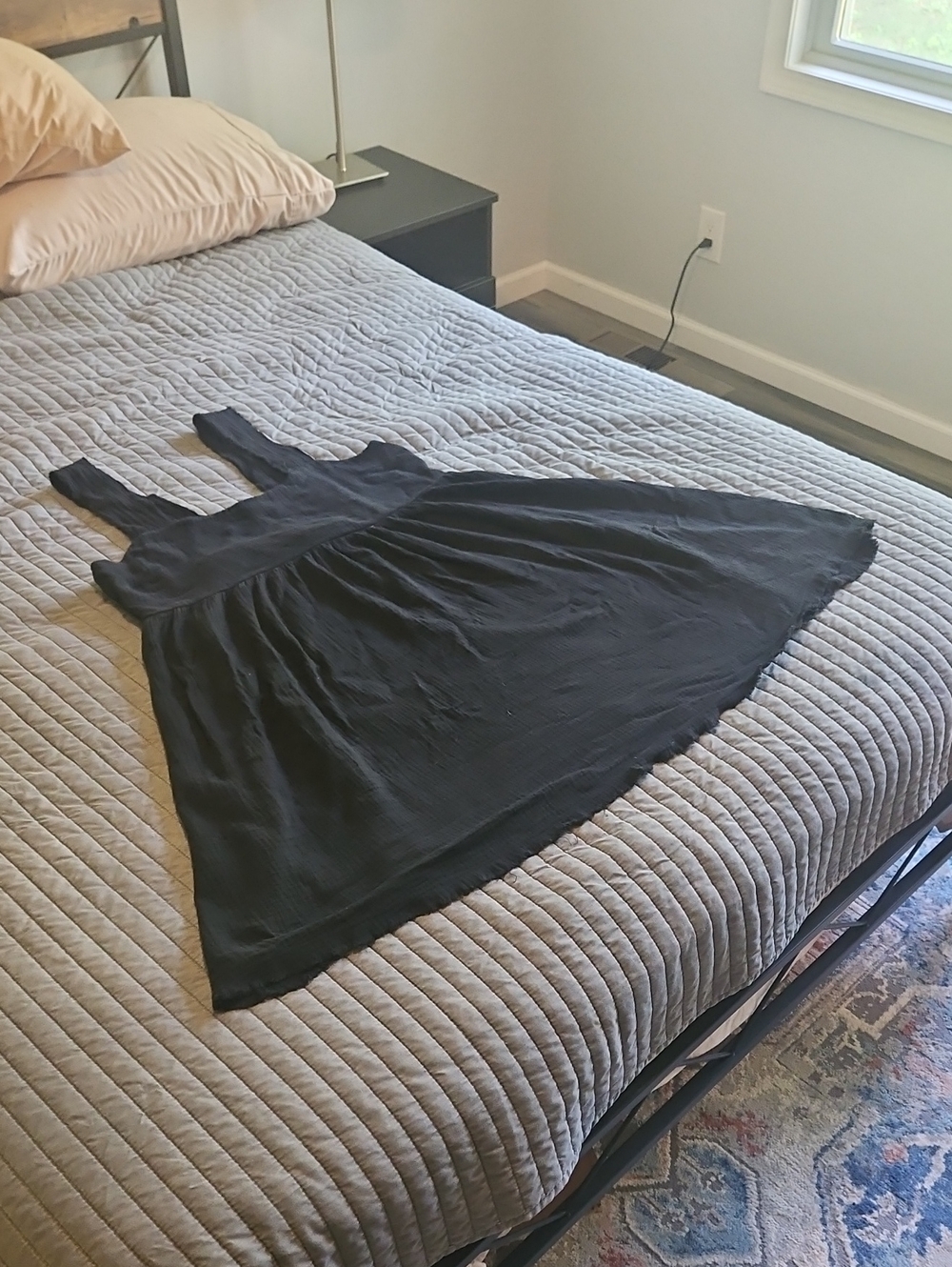 Natural Life Black Cotton Mini Dress L